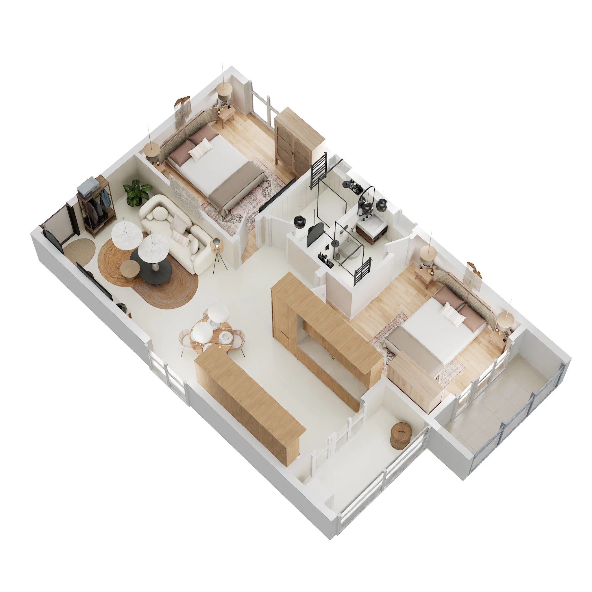 Floor plan of 2 BHK 1082 Sq. Ft. Apartment in DS Max Sahara Grand, Bangalore