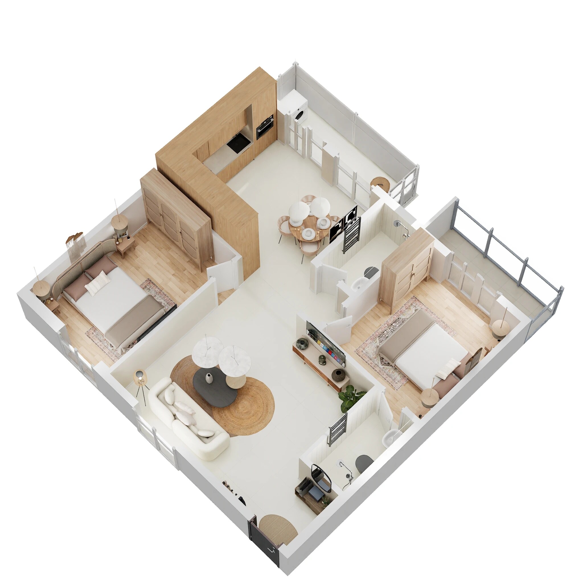 Floor plan of 2 BHK 1271 Sq. Ft. Apartment in DS Max Sahara Grand, Bangalore