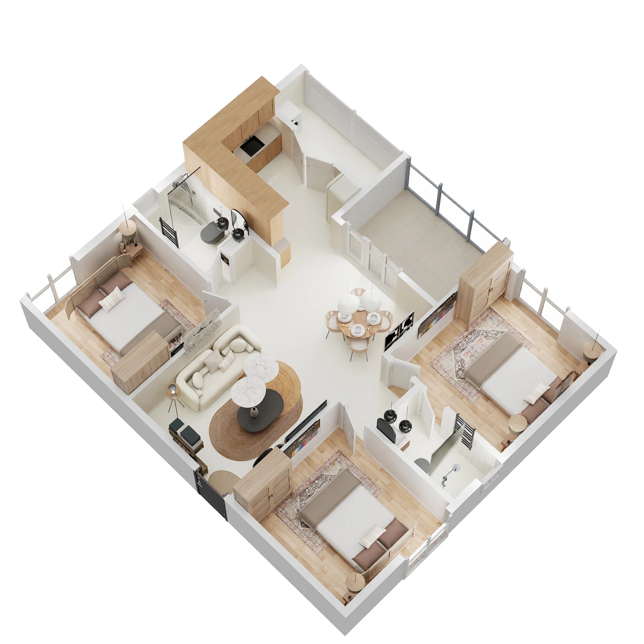 Floor plan of 3 BHK 1389 Sq. Ft. Apartment in DS Max Sahara Grand, Bangalore