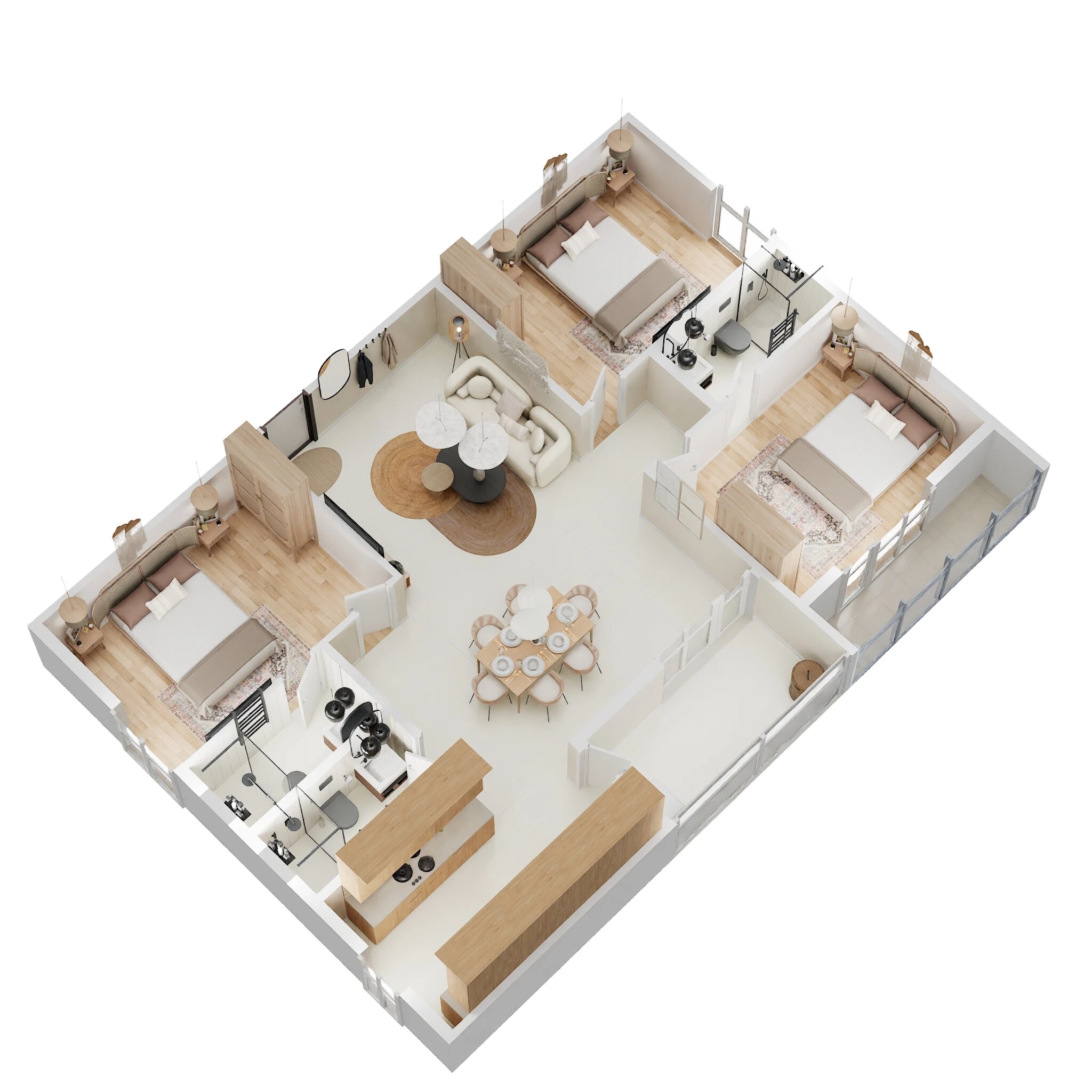 Floor plan of 3 BHK 1652 Sq. Ft. Apartment in DS Max Sahara Grand, Bangalore