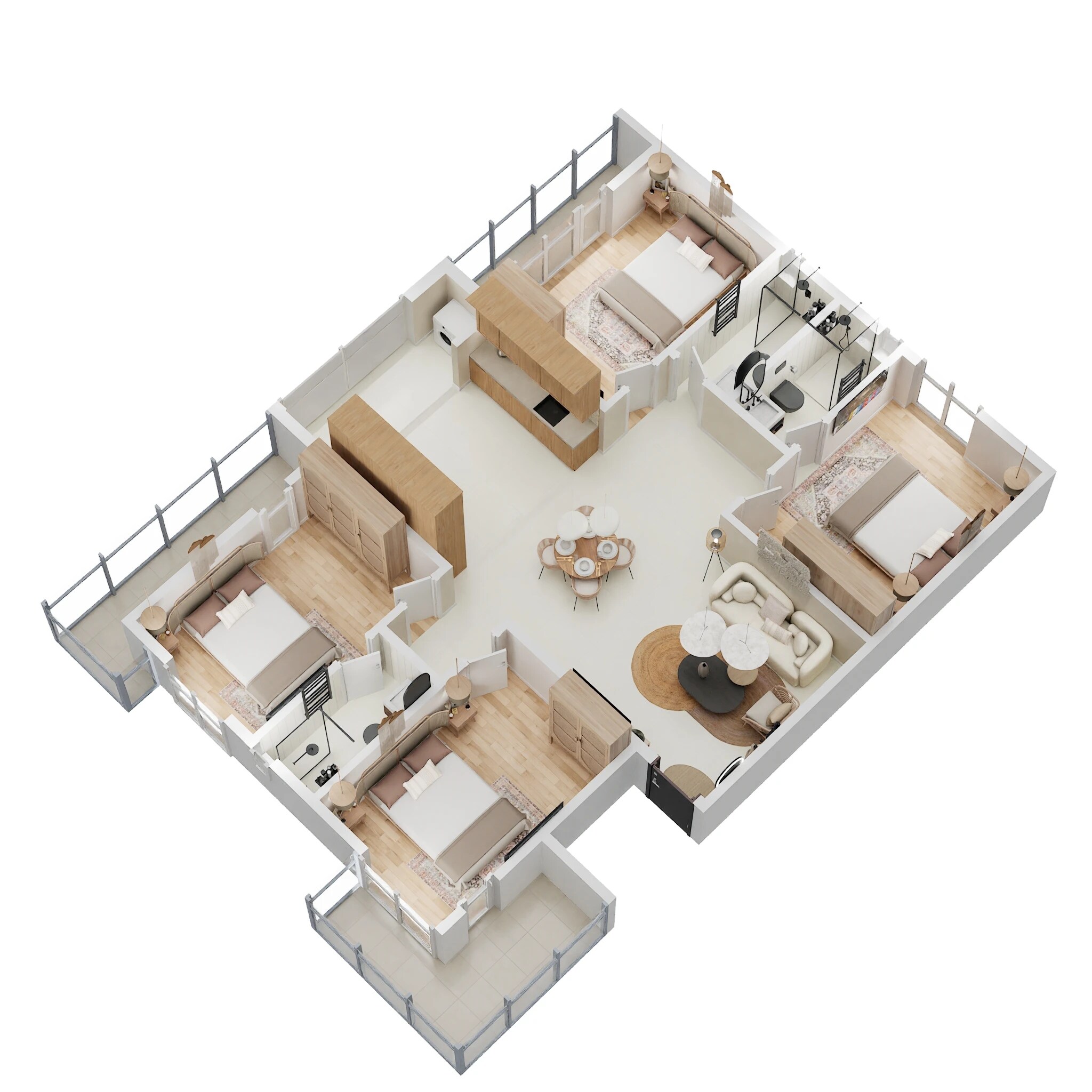 Floor plan of 4 BHK 1922 Sq. Ft. Apartment in DS Max Sahara Grand, Bangalore