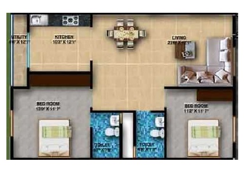 DS Max Sankalp Manor 2 BHK Layout