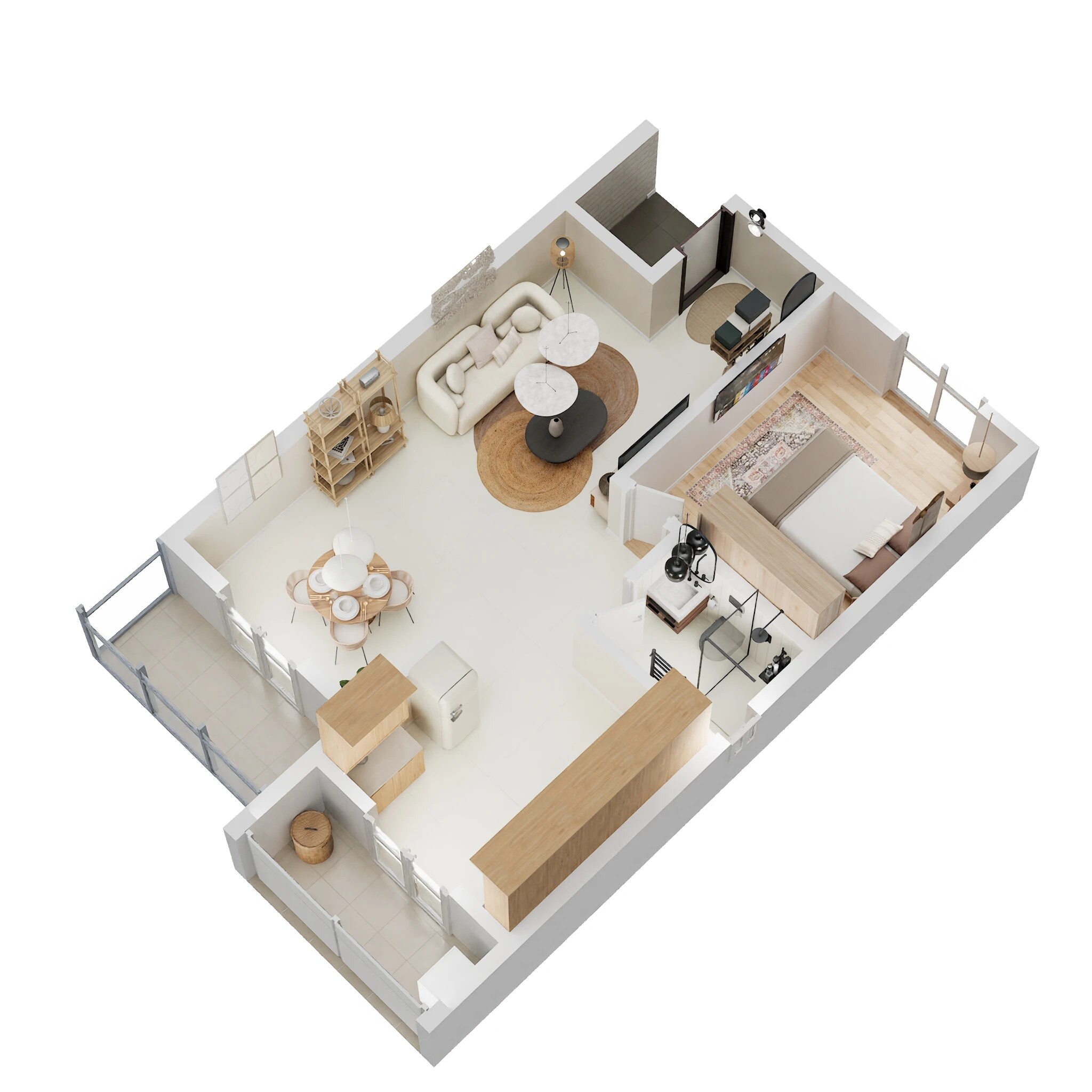 Floor plan of 1 BHK 816 Sq. Ft. Apartment in DS Max Senate, Bangalore