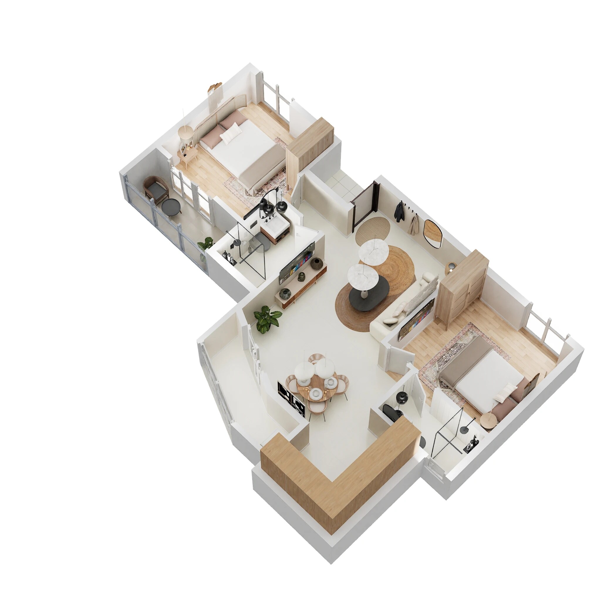 Floor plan of 2 BHK 1162 Sq. Ft. Apartment in DS Max Senate, Bangalore