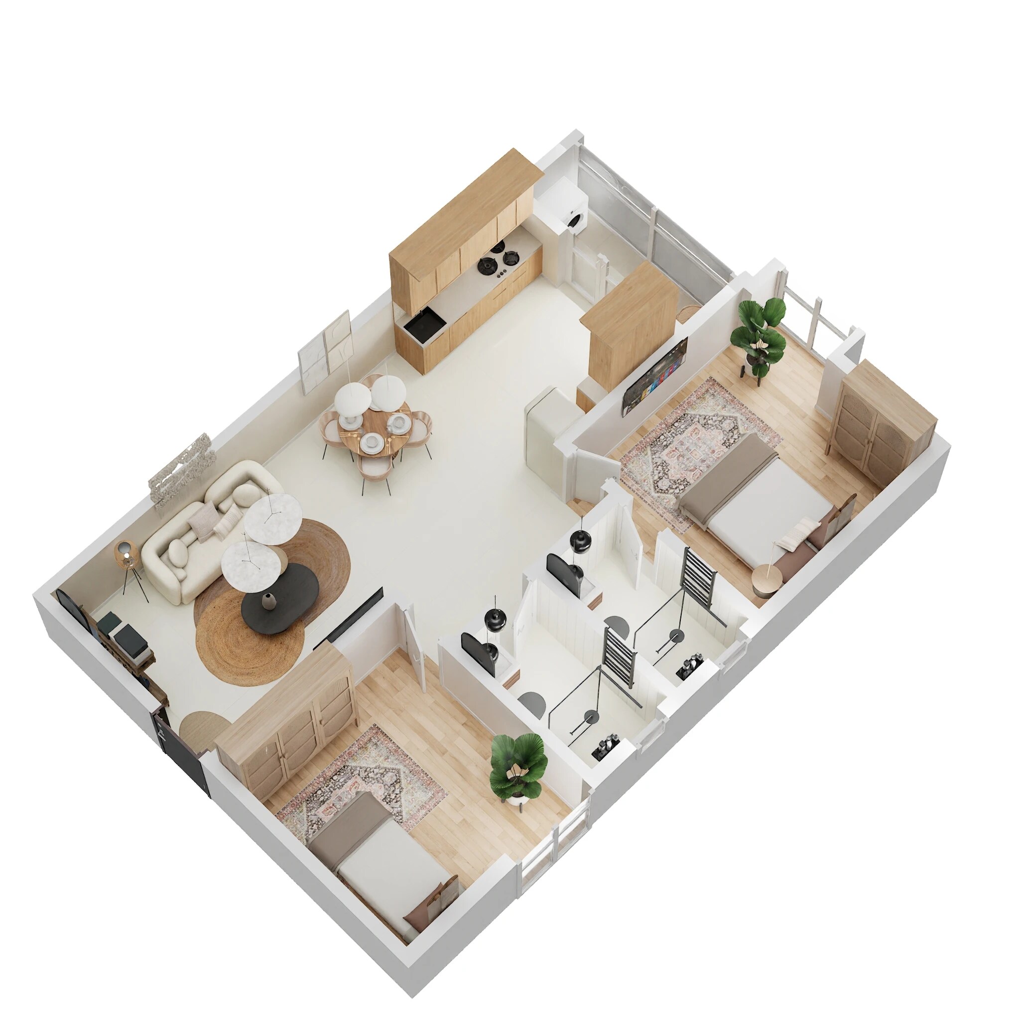 Floor plan of 2 BHK 967 Sq. Ft. Apartment in DS Max Senate, Bangalore
