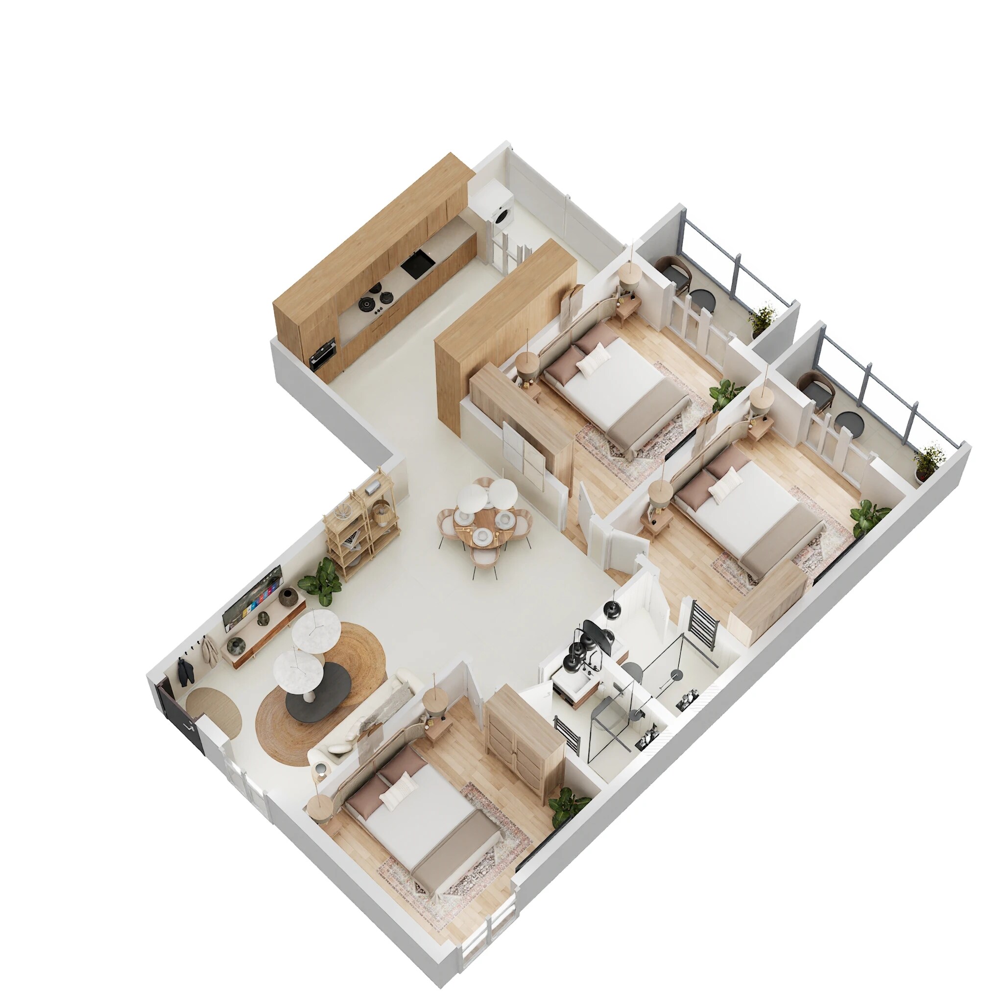 Floor plan of 3 BHK 1620 Sq. Ft. Apartment in DS Max Senate, Bangalore