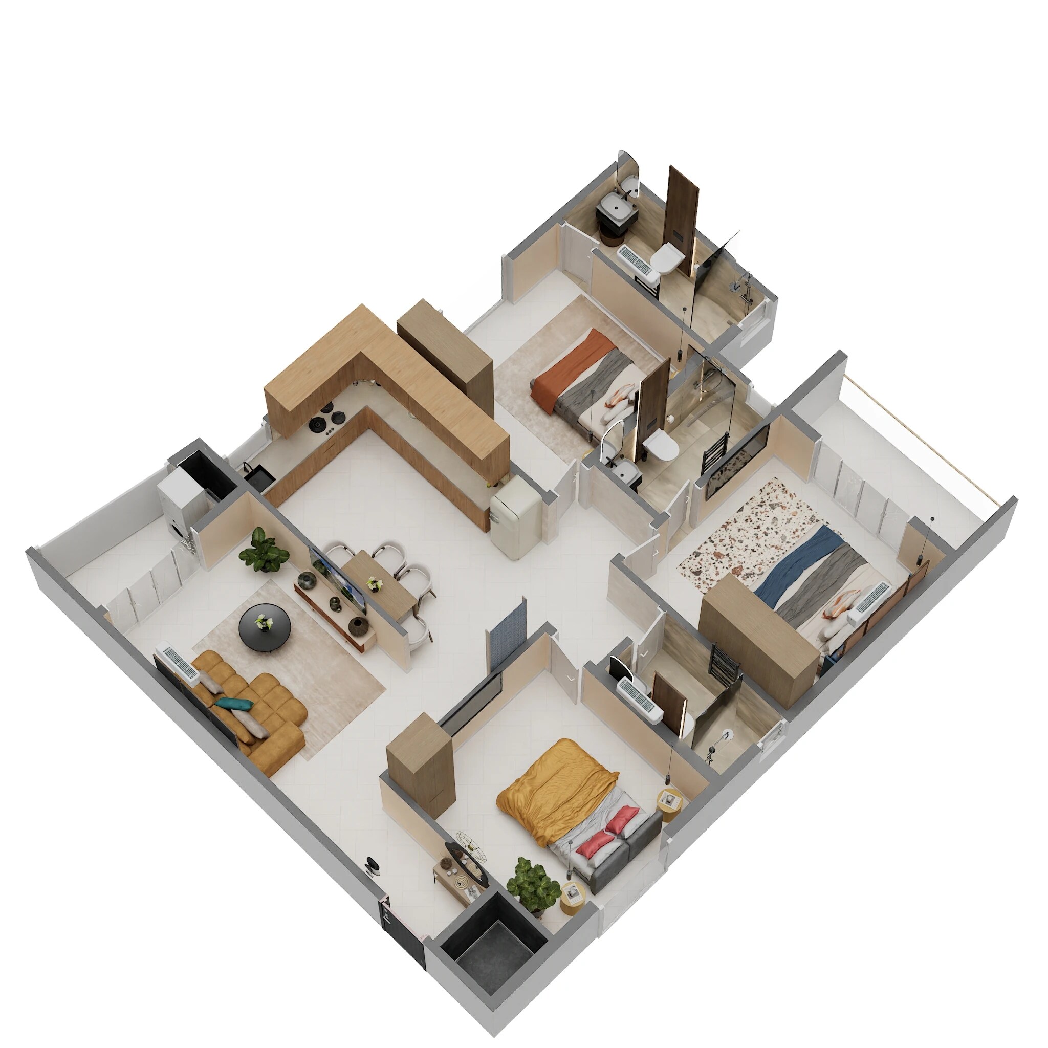 3 BHK 1578 Sq. Ft. Apartment