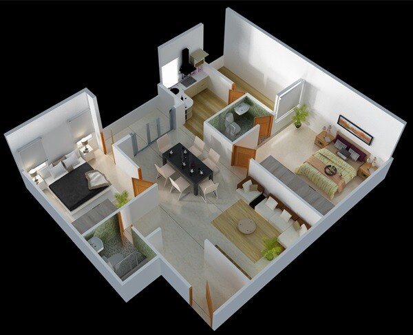 2 BHK 1292 Sq. Ft. Apartment