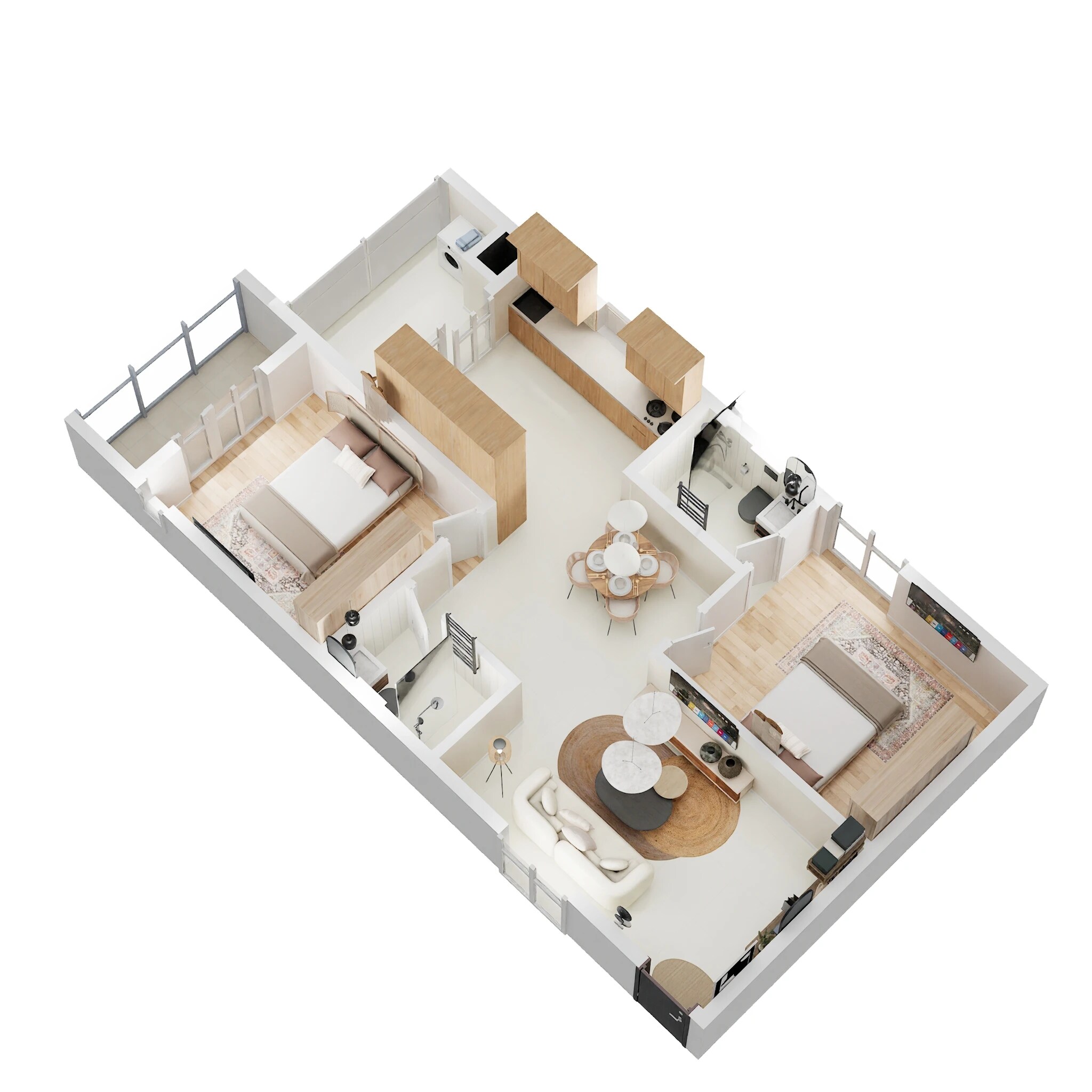 Floor plan of 2 BHK 1254 Sq. Ft. Apartment in DS Max Sky Blossom, Bangalore