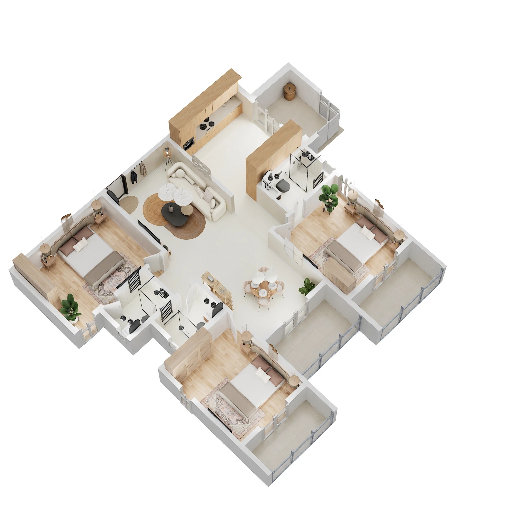 Floor plan of 3 BHK 1823 Sq. Ft. Apartment in DS Max Sky Blossom, Bangalore