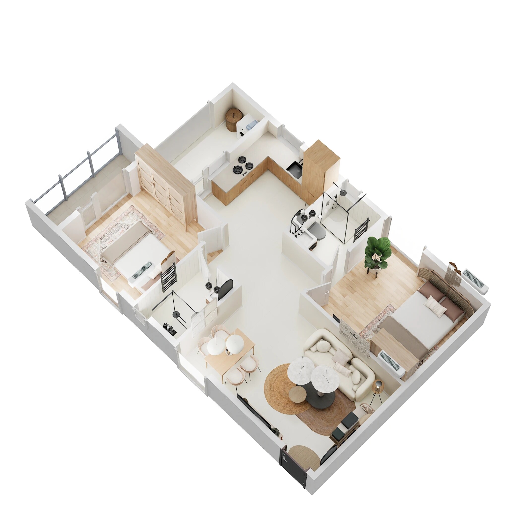 Floor plan of 2 BHK 1113 Sq. Ft. Apartment in DS Max Sky Fields, Bangalore