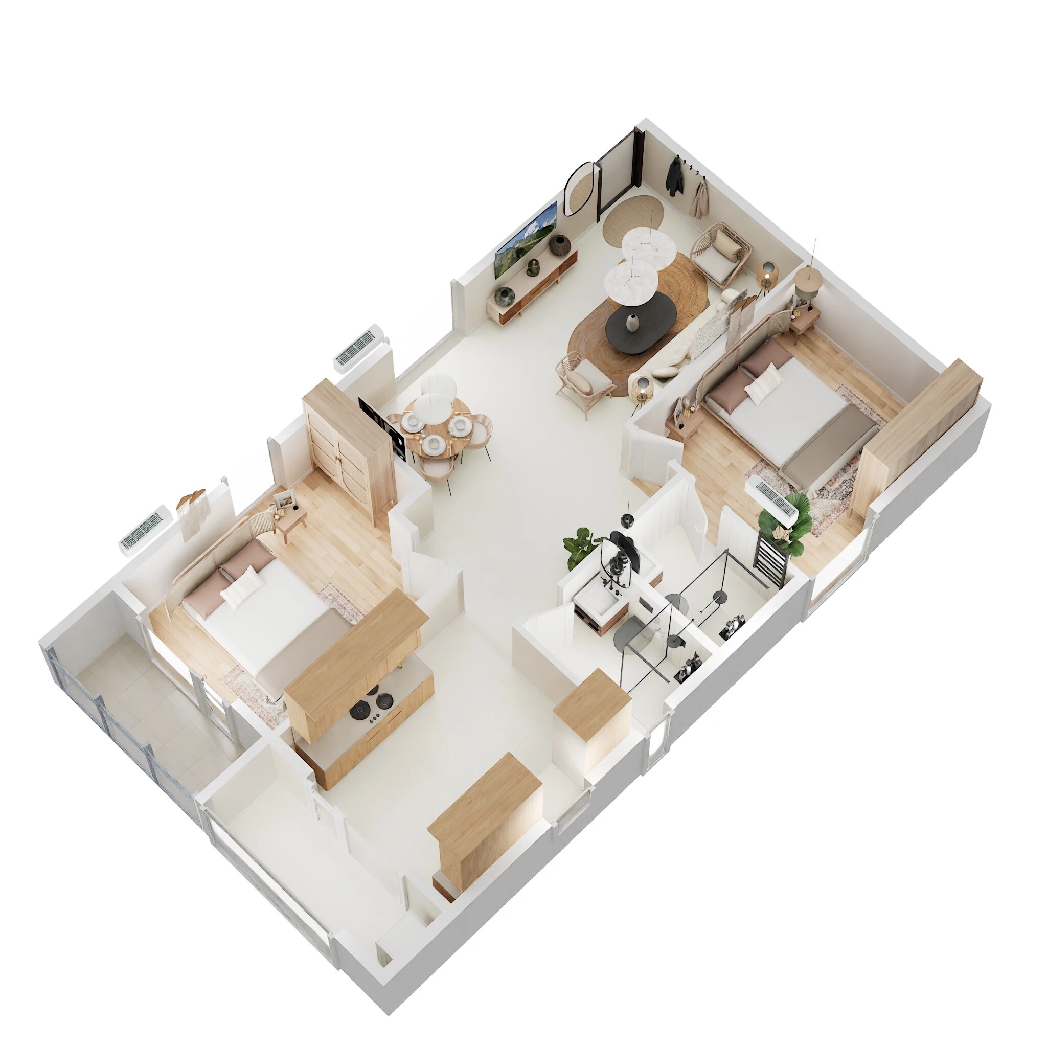 Floor plan of 2 BHK 1207 Sq. Ft. Apartment in DS Max Sky Fields, Bangalore