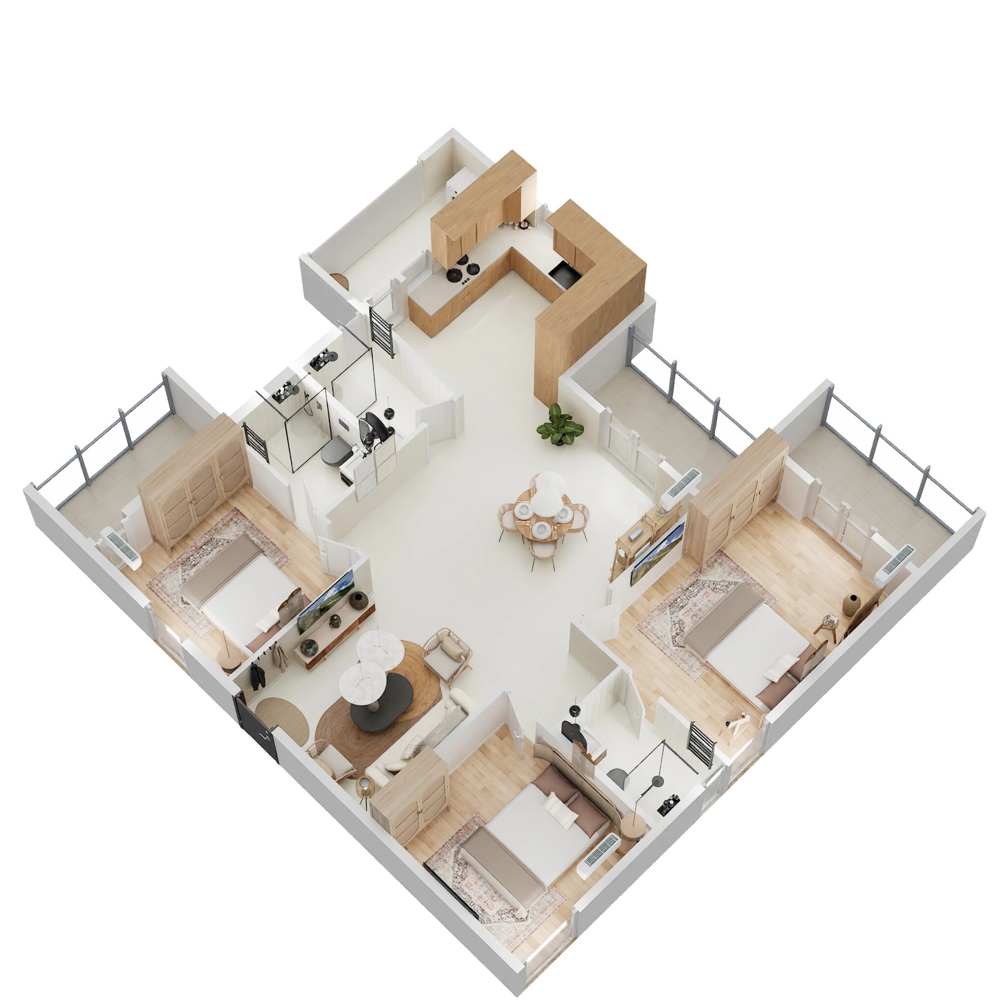 Floor plan of 3 BHK 1738 Sq. Ft. Apartment in DS Max Sky Fields, Bangalore