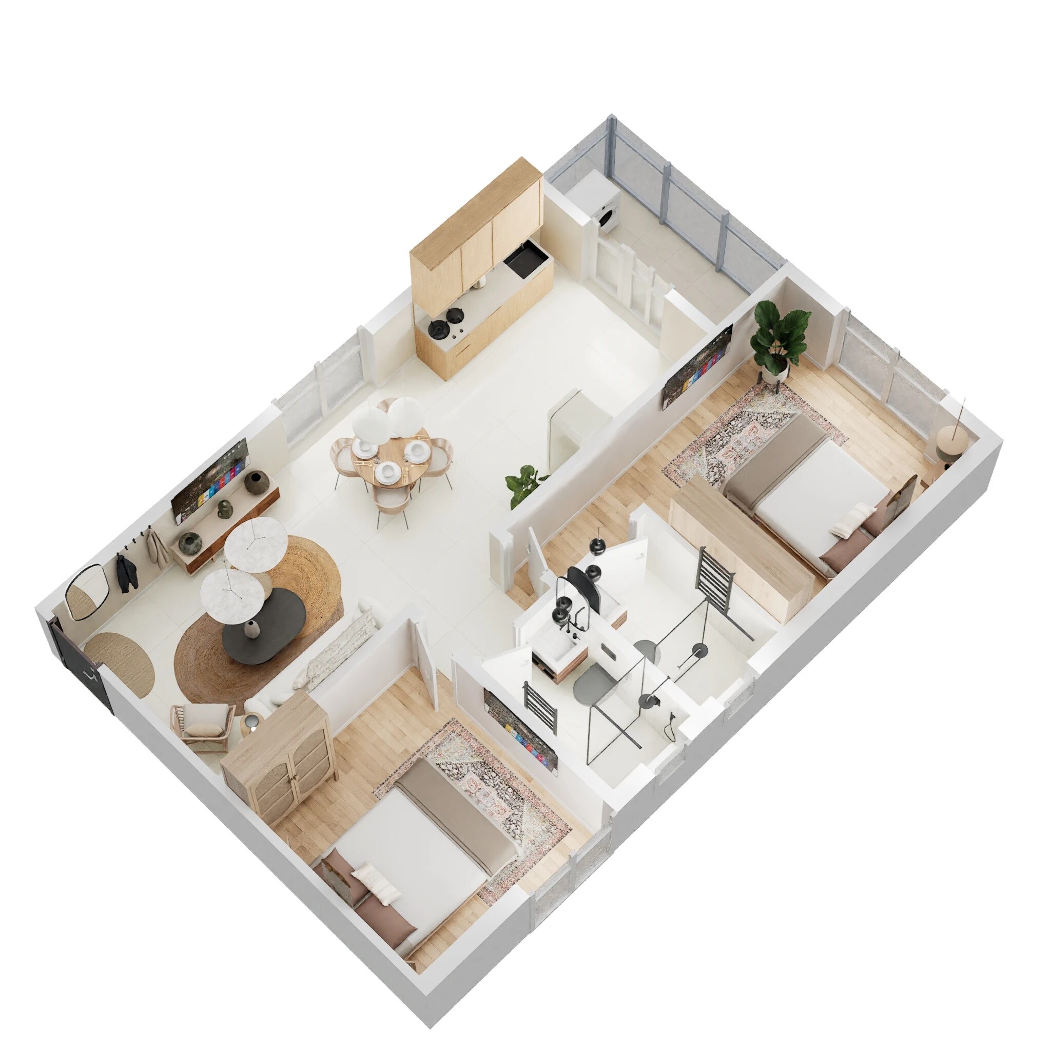 Floor plan of 2 BHK 1035 Sq. Ft. Apartment in DS Max Sky Samurai, Bangalore
