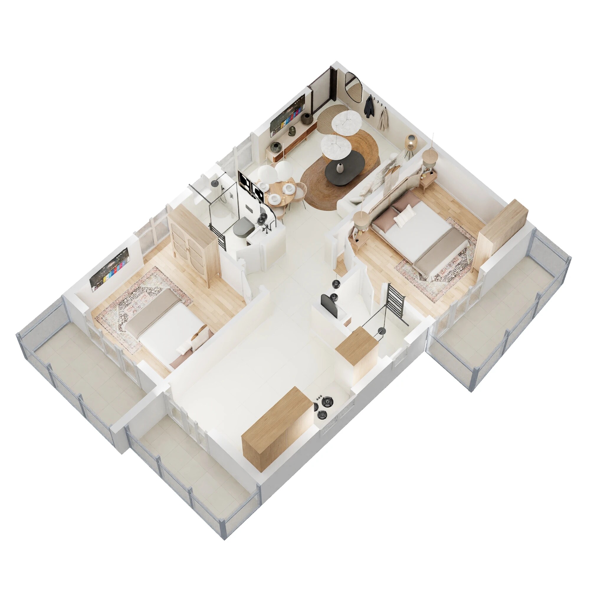Floor plan of 2 BHK 1191 Sq. Ft. Apartment in DS Max Sky Samurai, Bangalore