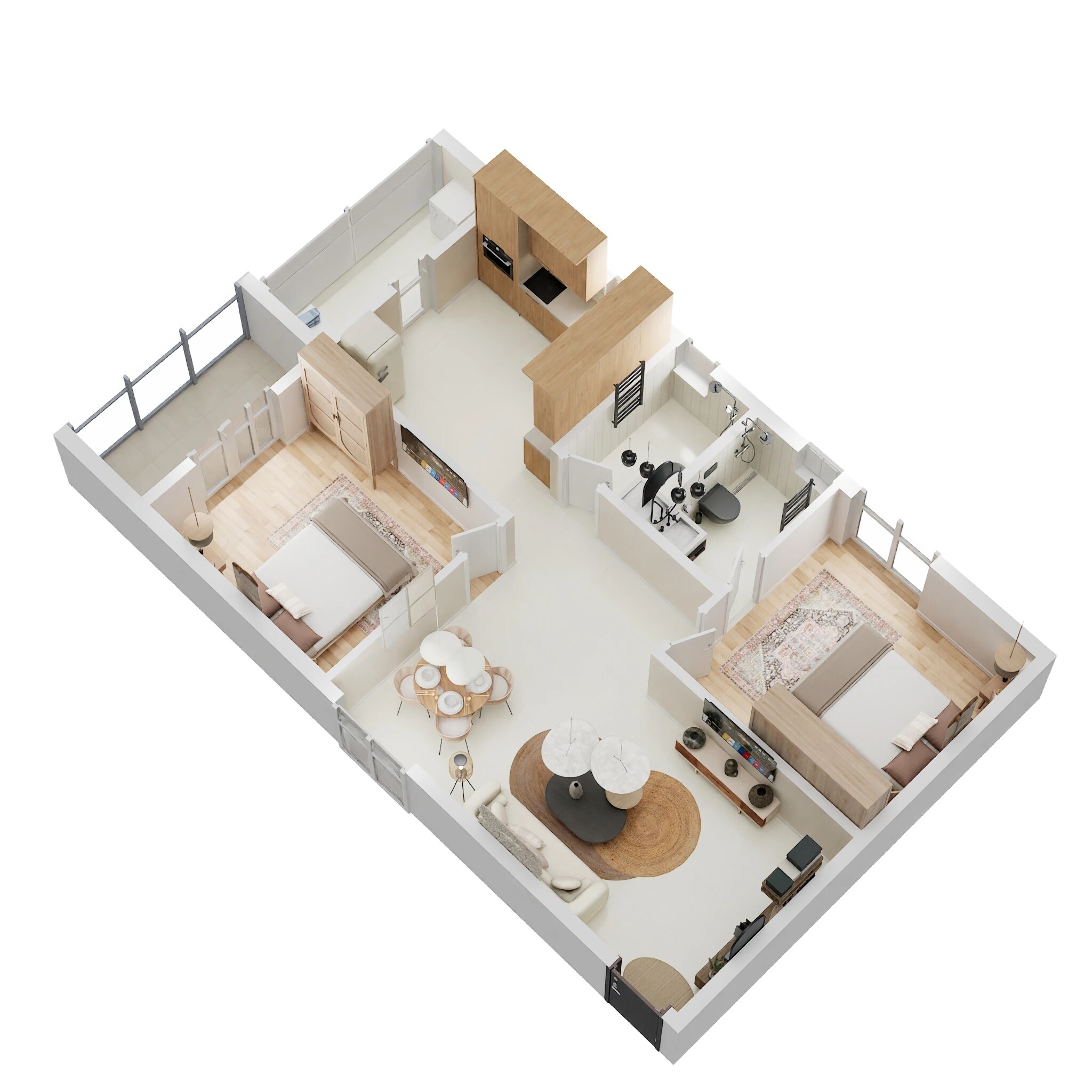 Floor plan of 2 BHK 1171 Sq. Ft. Apartment in DS Max Sky Sanjeevini, Bangalore