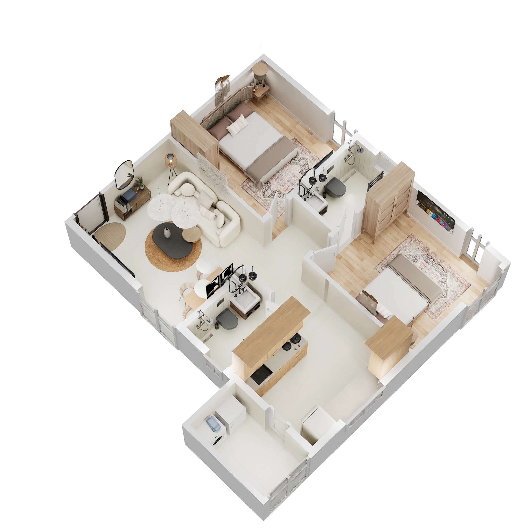 Floor plan of 2 BHK 931 Sq. Ft. Apartment in DS Max Sky Sanjeevini, Bangalore