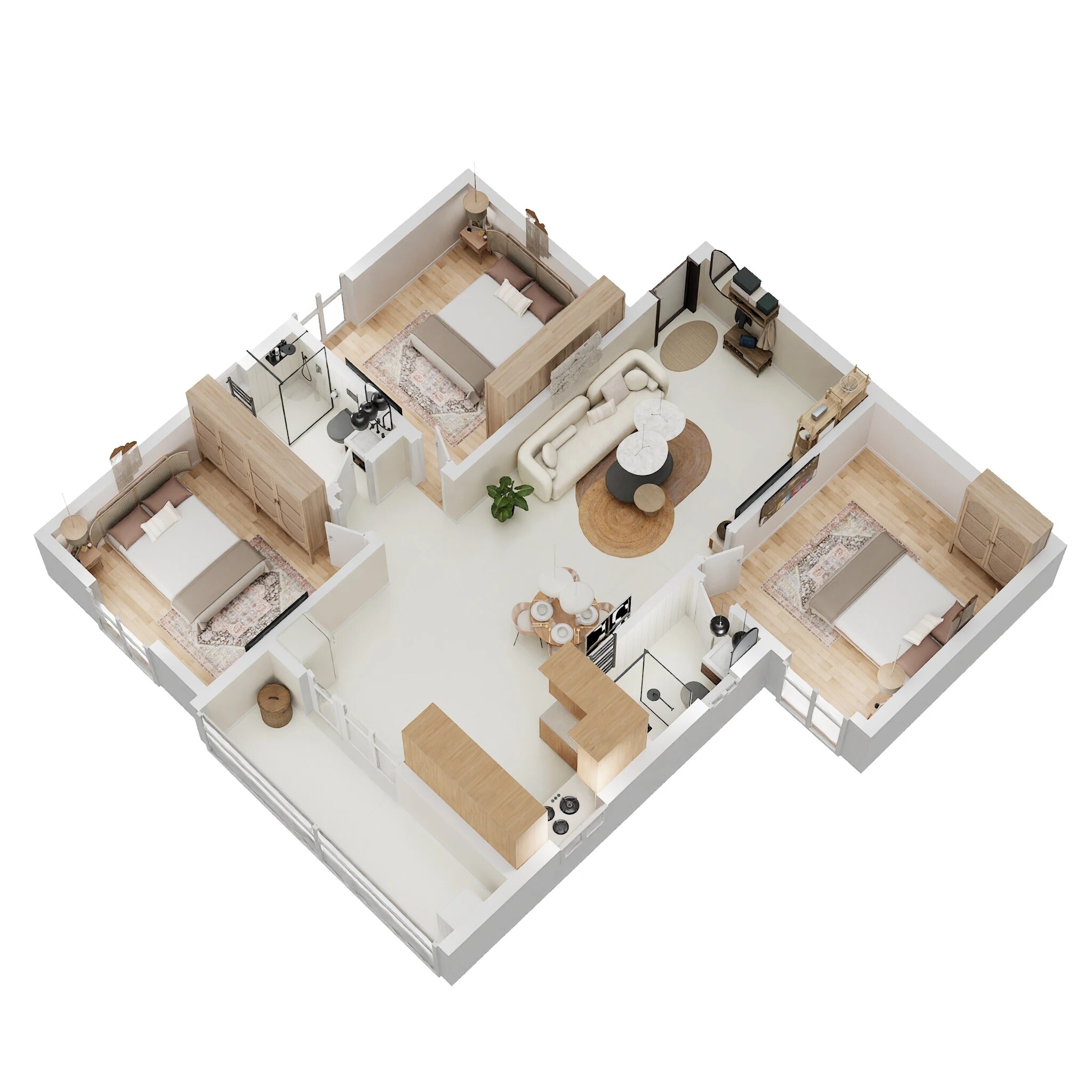 3 BHK 1250 Sq. Ft. Apartment