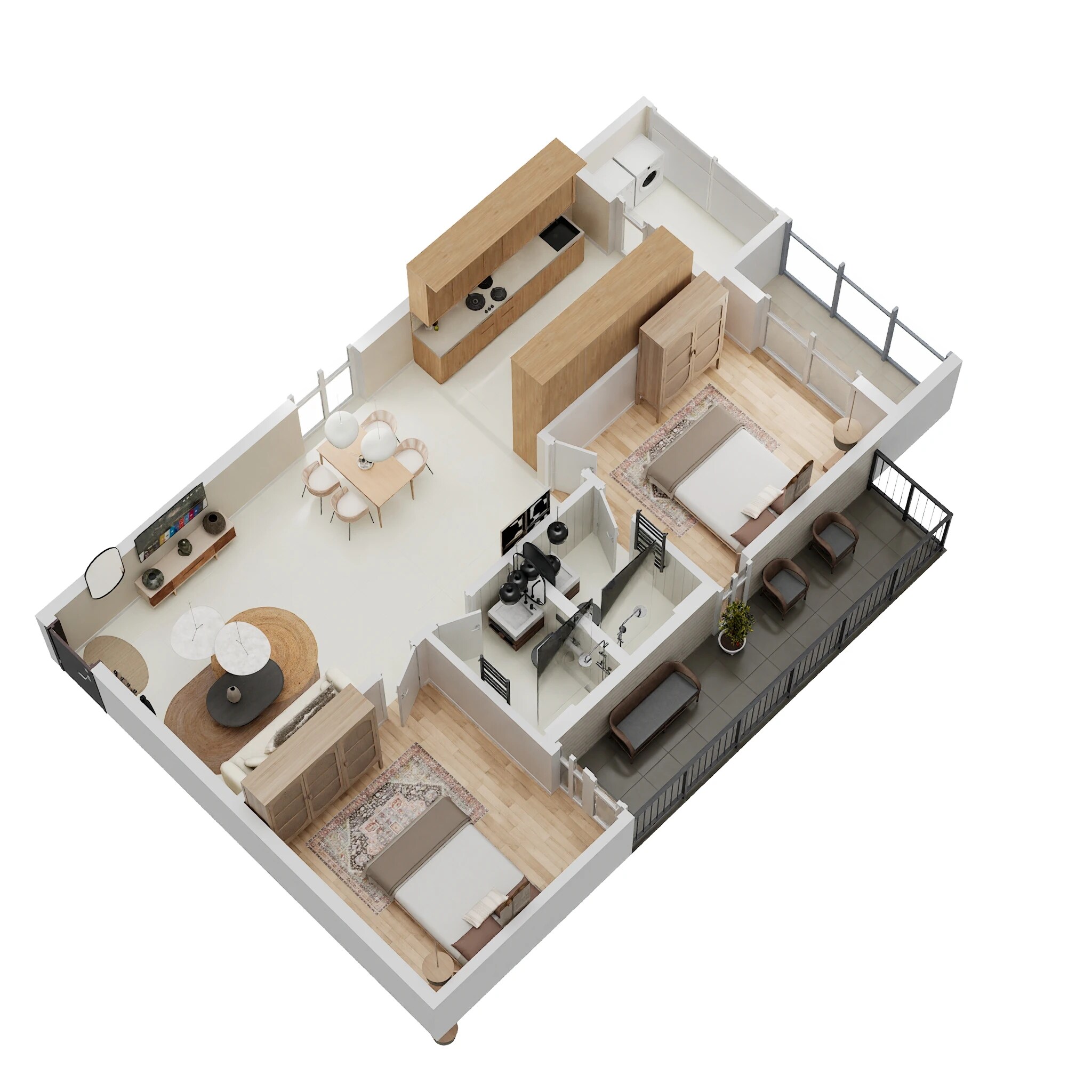 Floor plan of 2 BHK 1009 Sq. Ft. Apartment in DS Max Sky Shlokam, Bangalore