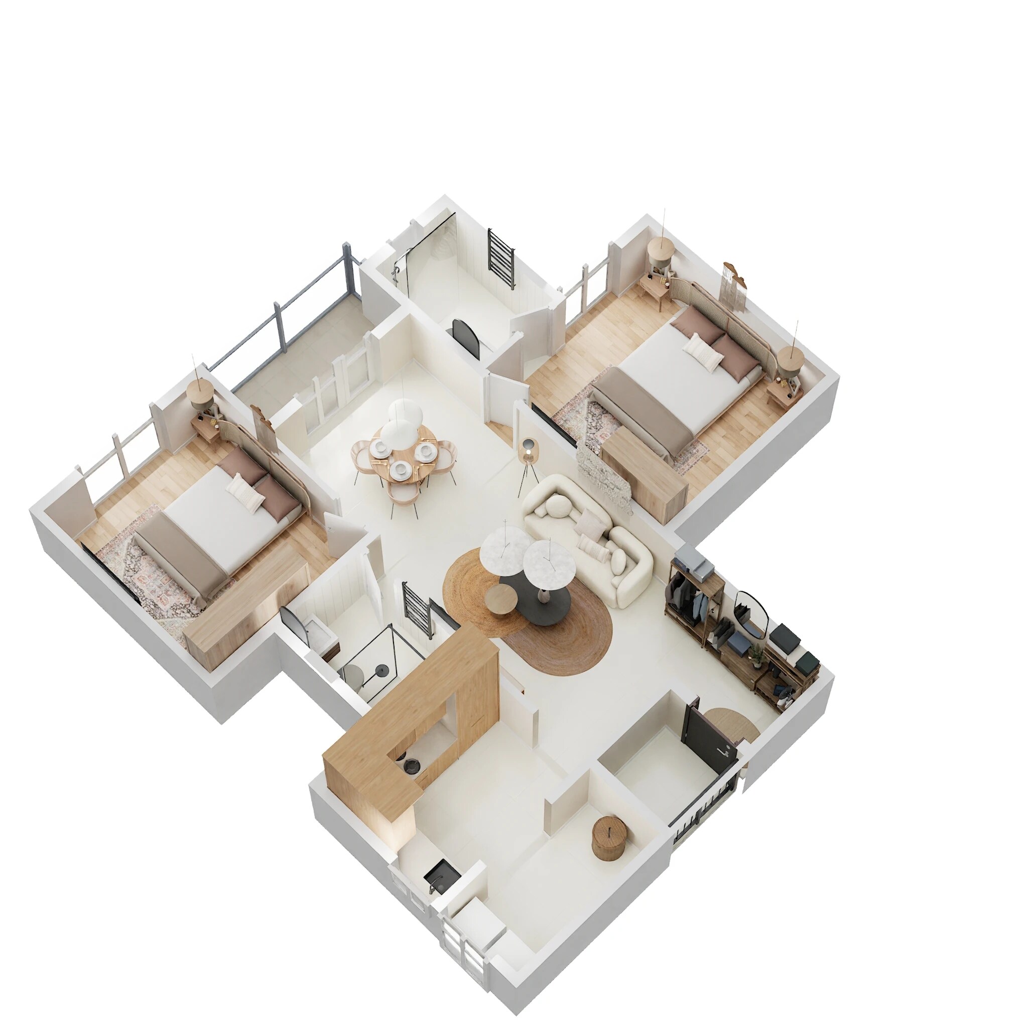 Floor plan of 2 BHK 1113 Sq. Ft. Apartment in DS Max Sky Sisira, Bangalore
