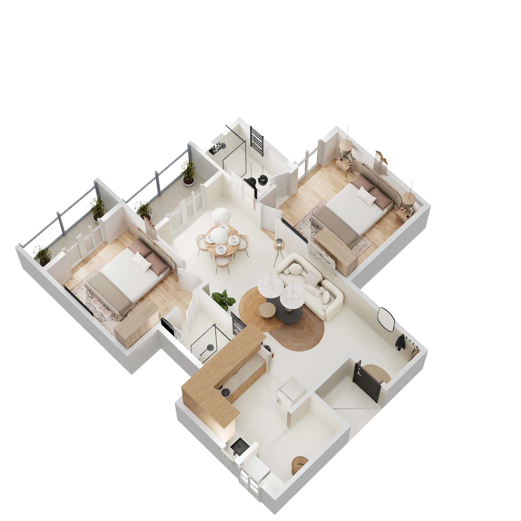 Floor plan of 2 BHK 1207 Sq. Ft. Apartment in DS Max Sky Sisira, Bangalore