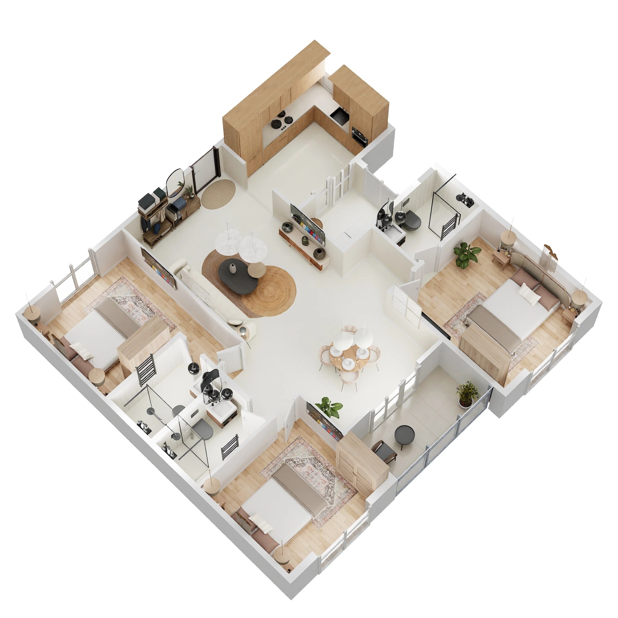 Floor plan of 3 BHK 1324 Sq. Ft. Apartment in DS Max Sky Sisira, Bangalore