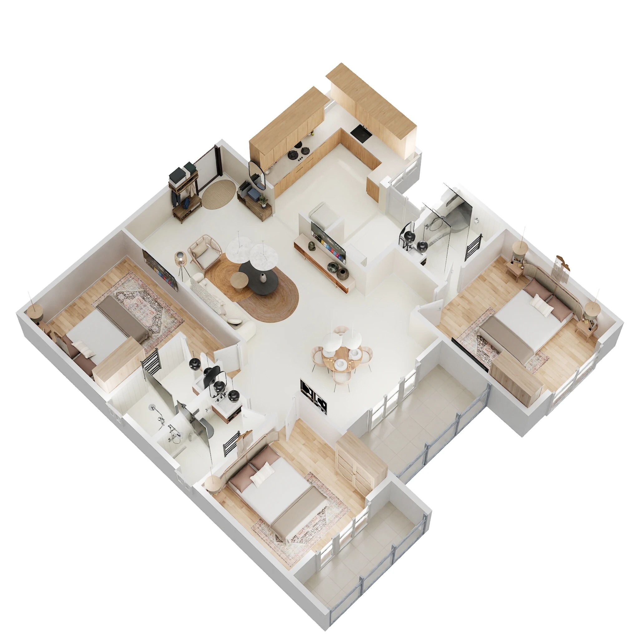 Floor plan of 3 BHK 1738 Sq. Ft. Apartment in DS Max Sky Sisira, Bangalore