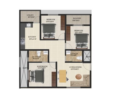  3 BHK Apartment at DS Max Sovereign, Kithiganur – for Sale
