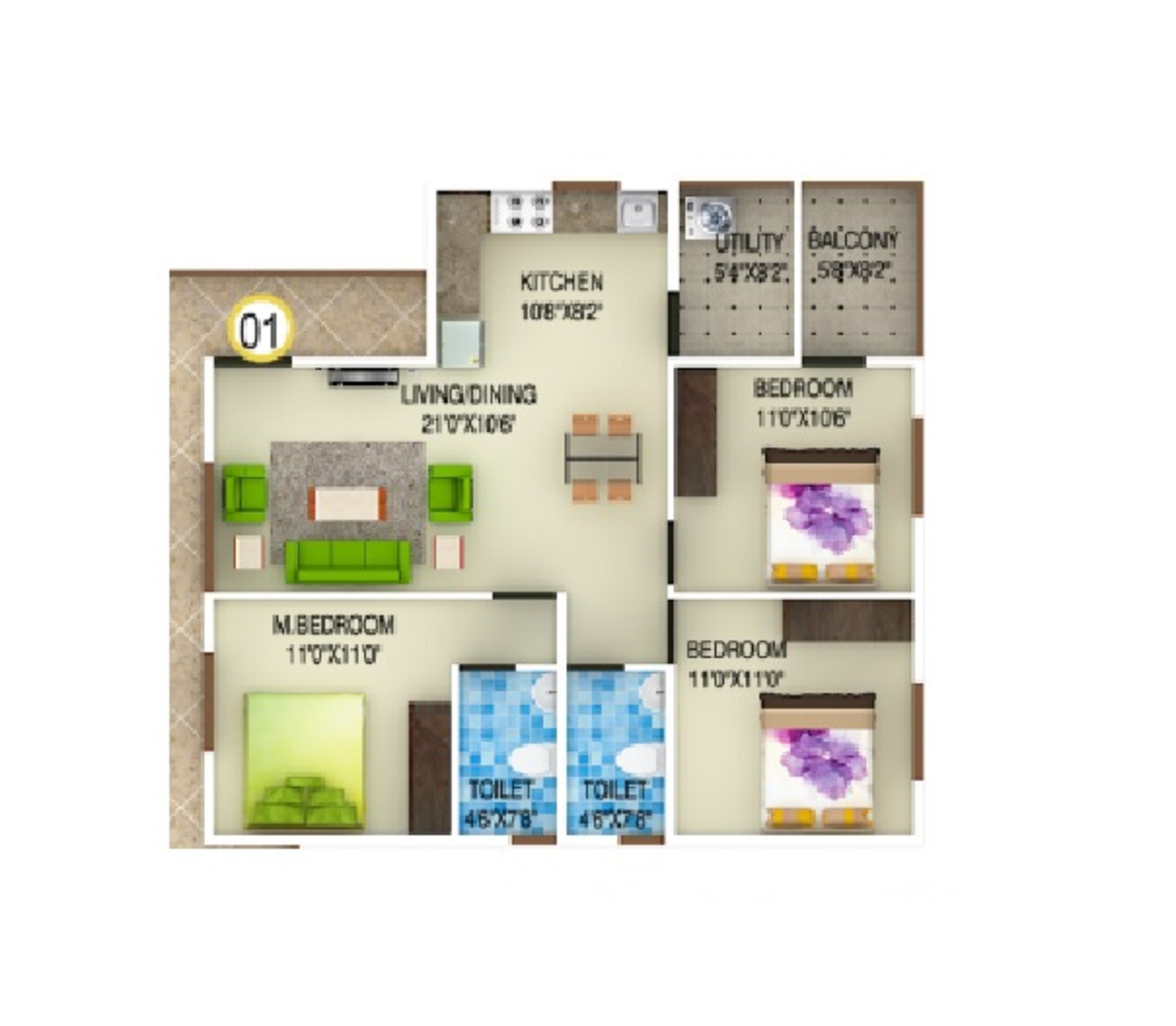 ds max spark nest apartment 3 bhk 1076sqft 20242825142831