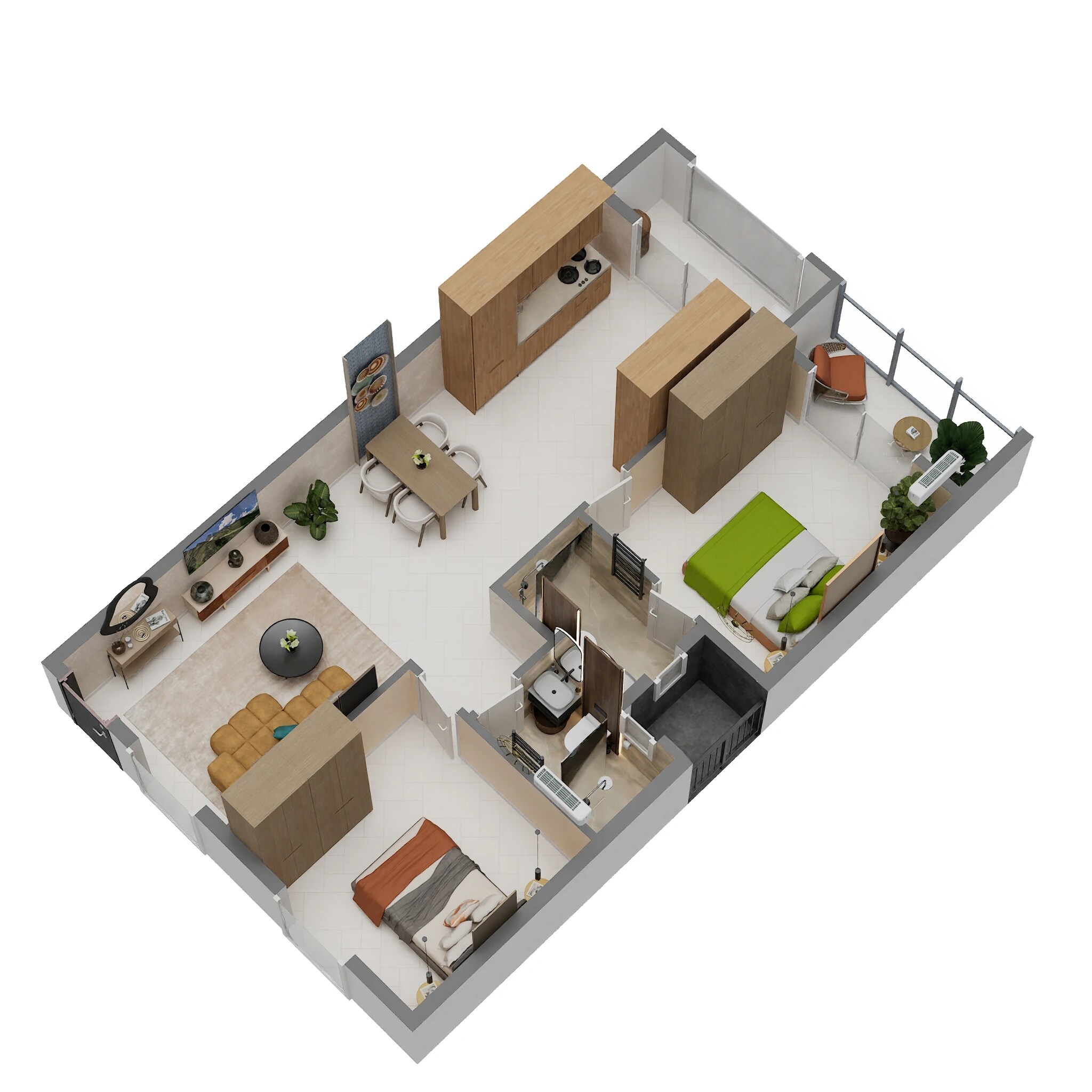 Floor plan of 2 BHK 1103 Sq. Ft. Apartment in DS Max Spoorthi, Bangalore