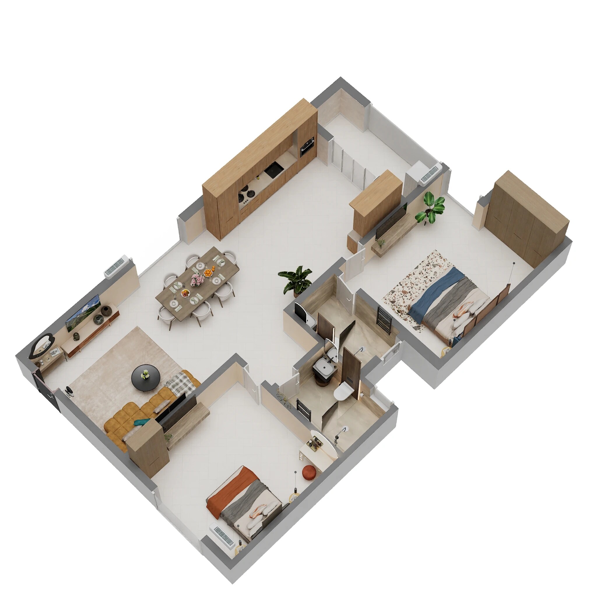 2 BHK 1206 Sq. Ft. Apartment