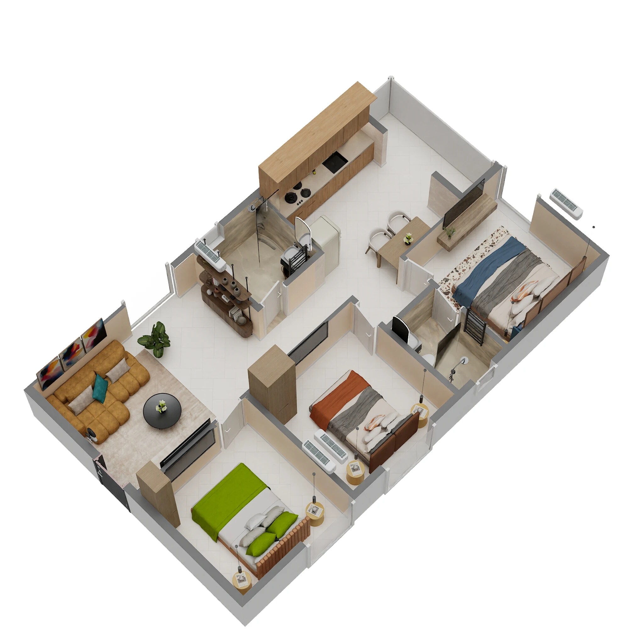 3 BHK 1645 Sq. Ft. Apartment