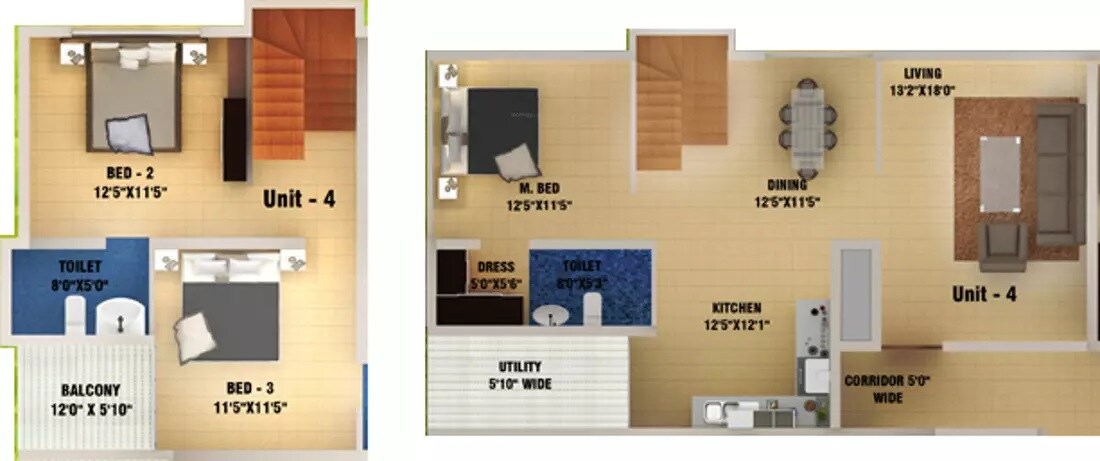 Floor plan of 3 BHK 2670 Sq. Ft. Apartment in DS Max Swiss Castle, Bangalore