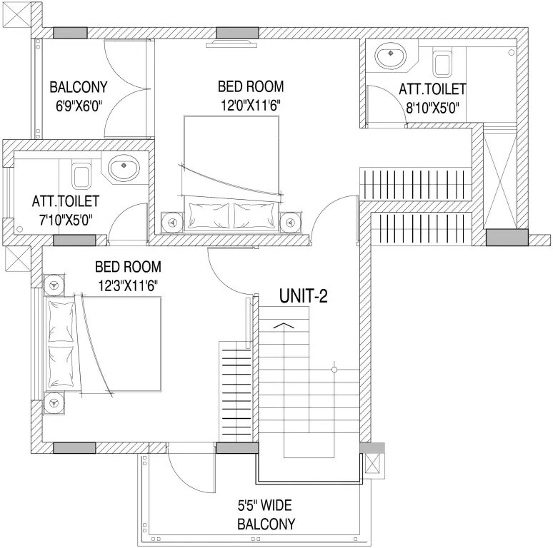 Floor plan of 3 BHK 2855 Sq. Ft. Apartment in DS Max Swiss Castle, Bangalore