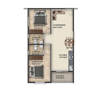  2 BHK Apartment at DS Max Synergy, Agrahara Badavane – for Sale