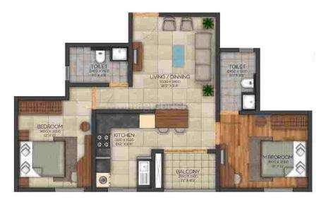 2 BHK 879 Sq. Ft. Apartment in DS Max Synergy