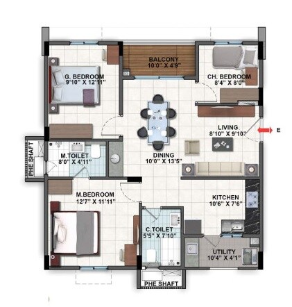 2 BHK 1004 Sq. Ft. Apartment