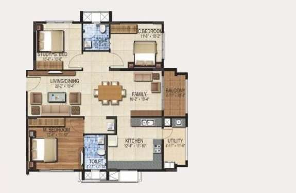 dsr louts tower apartment 3bhk 1448sqft191