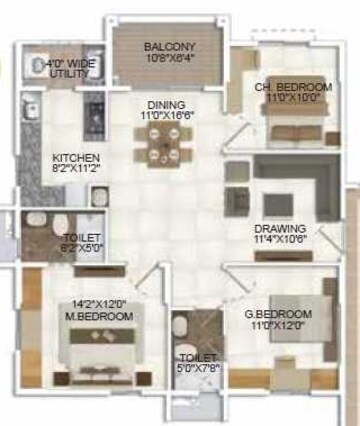  3 BHK Apartment at DSR Parkway Phase I, Sarjapur Road – for Sale