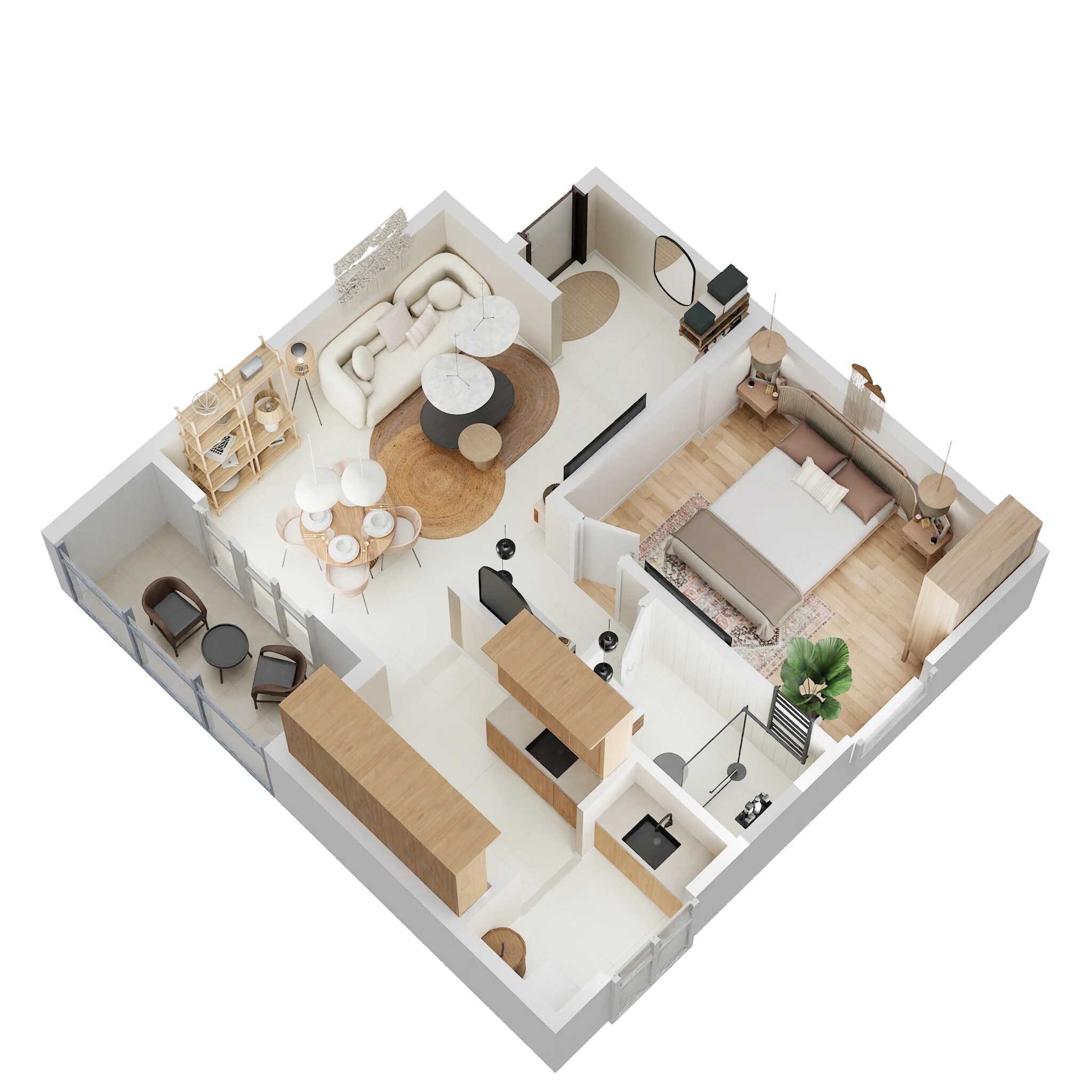 Floor plan of 1 BHK 780 Sq. Ft. Apartment in DSR The Address, Bangalore