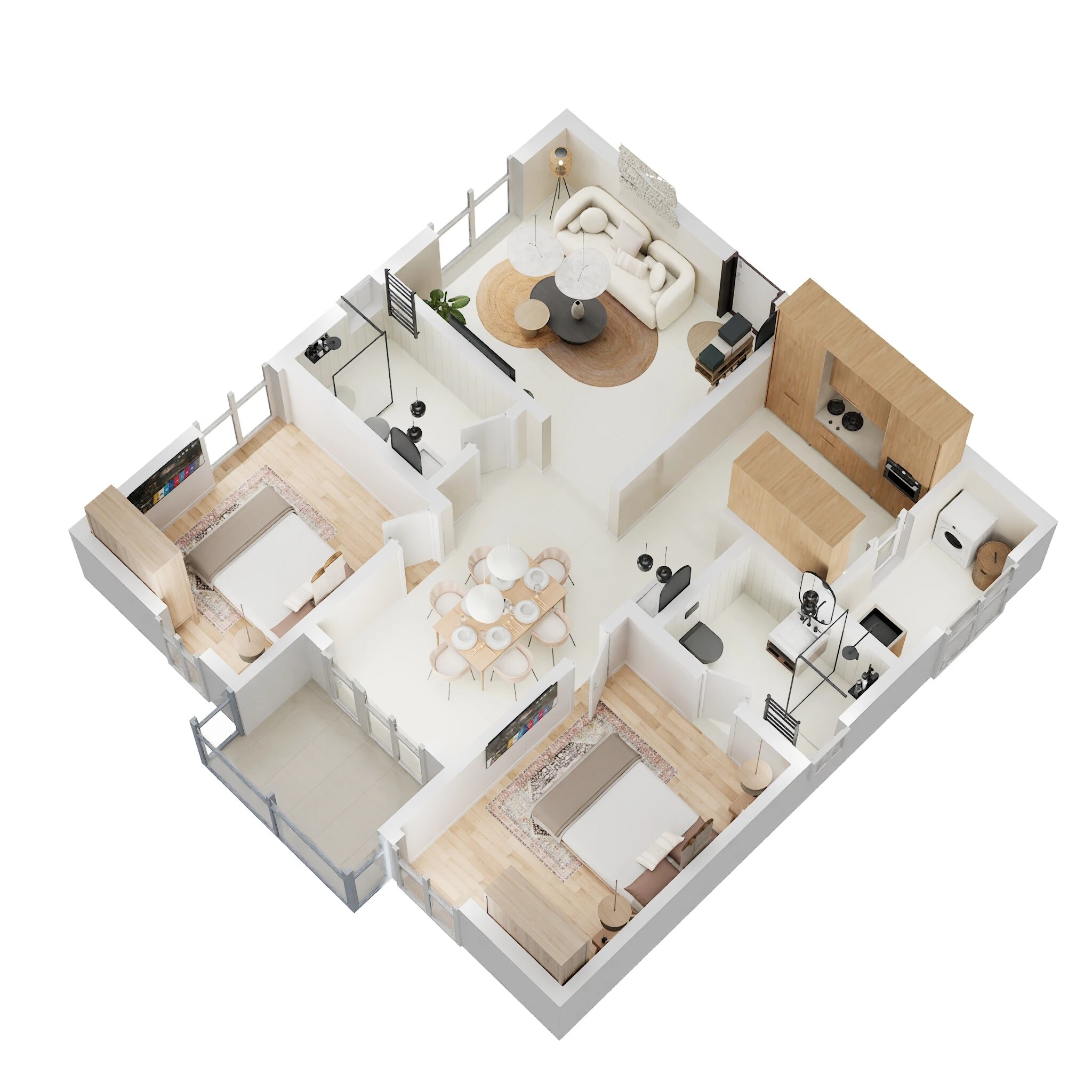 Floor plan of 2 BHK 1149 Sq. Ft. Apartment in DSR The Address, Bangalore
