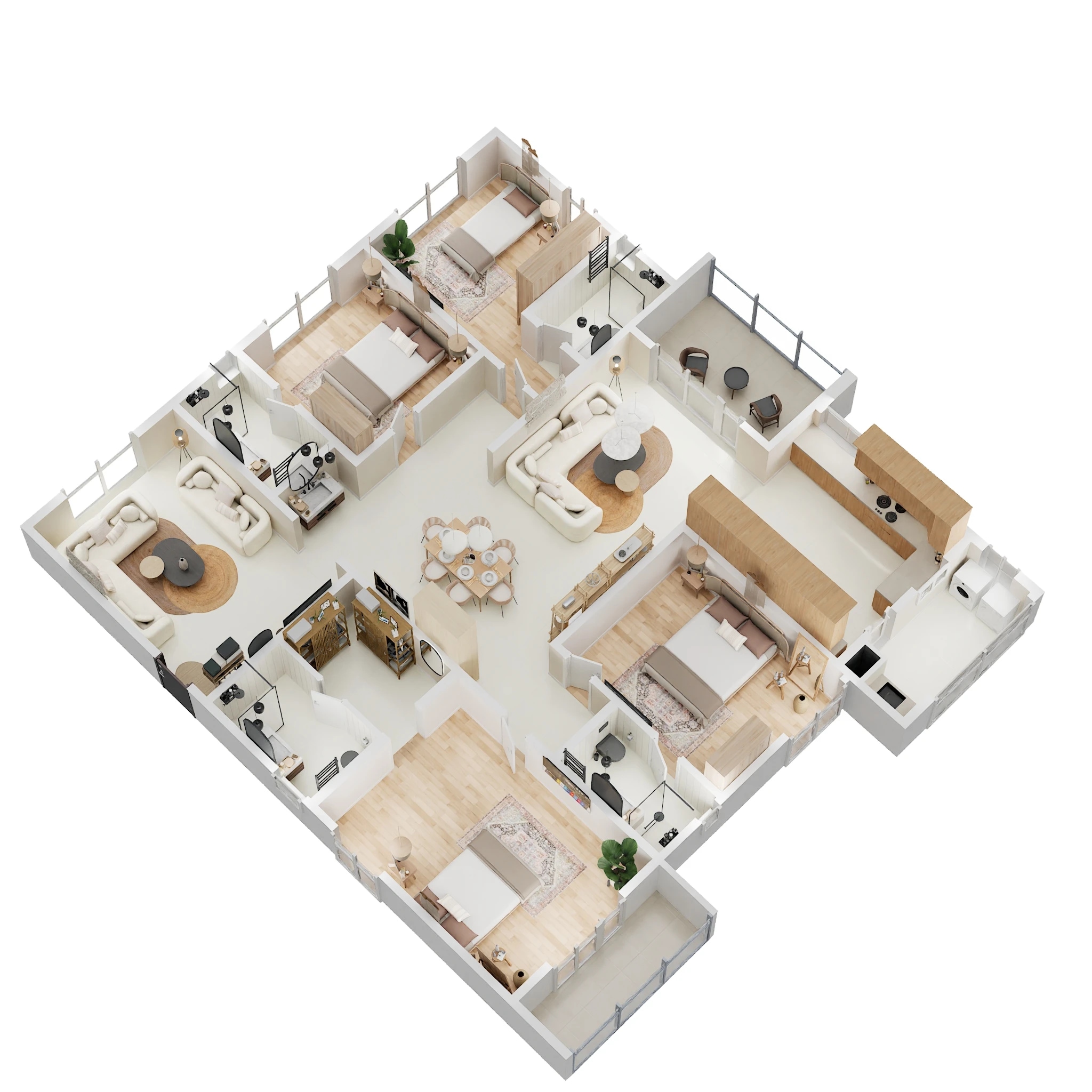 Floor plan of 4 BHK 2735 Sq. Ft. Apartment in DSR The Address, Bangalore