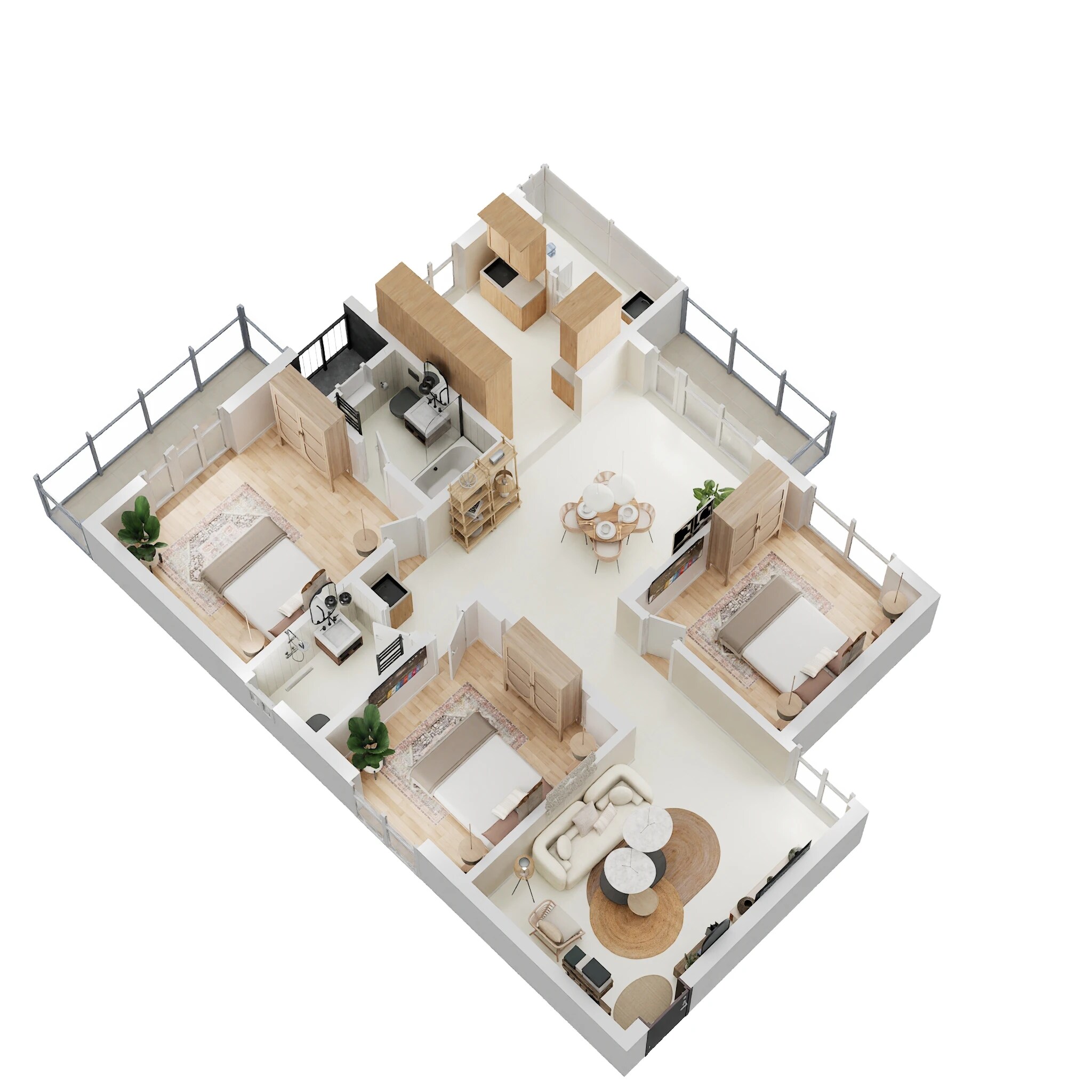 Floor plan of 3 BHK 1546 Sq. Ft. Apartment in DSR The Courtyard, Bangalore