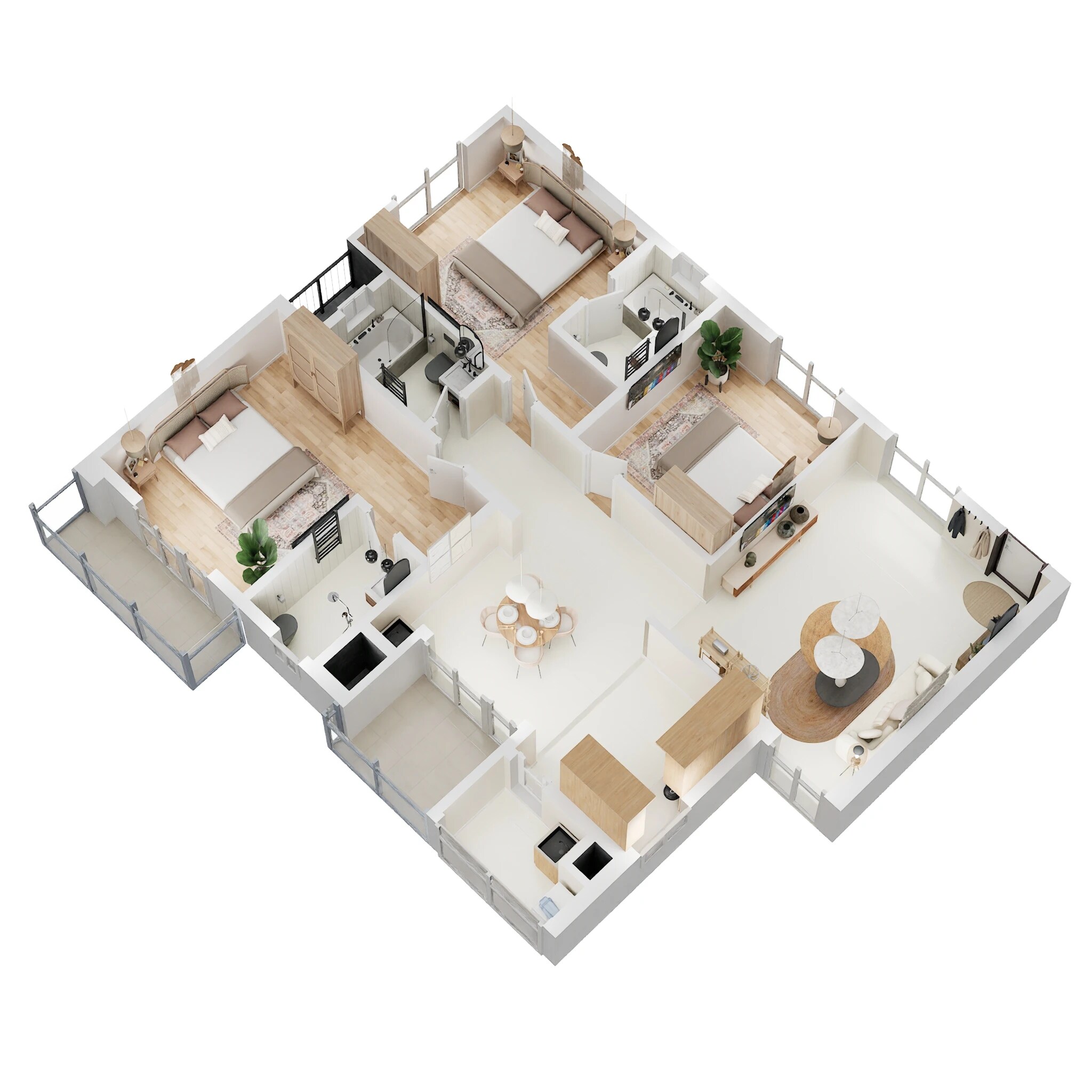 Floor plan of 3 BHK 1686 Sq. Ft. Apartment in DSR The Courtyard, Bangalore