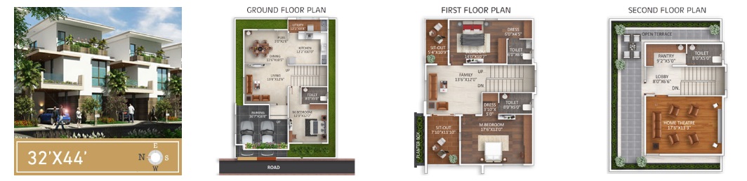 3 BHK 1408 Sq. Ft. Villa in Dwarakamai Apex Villas