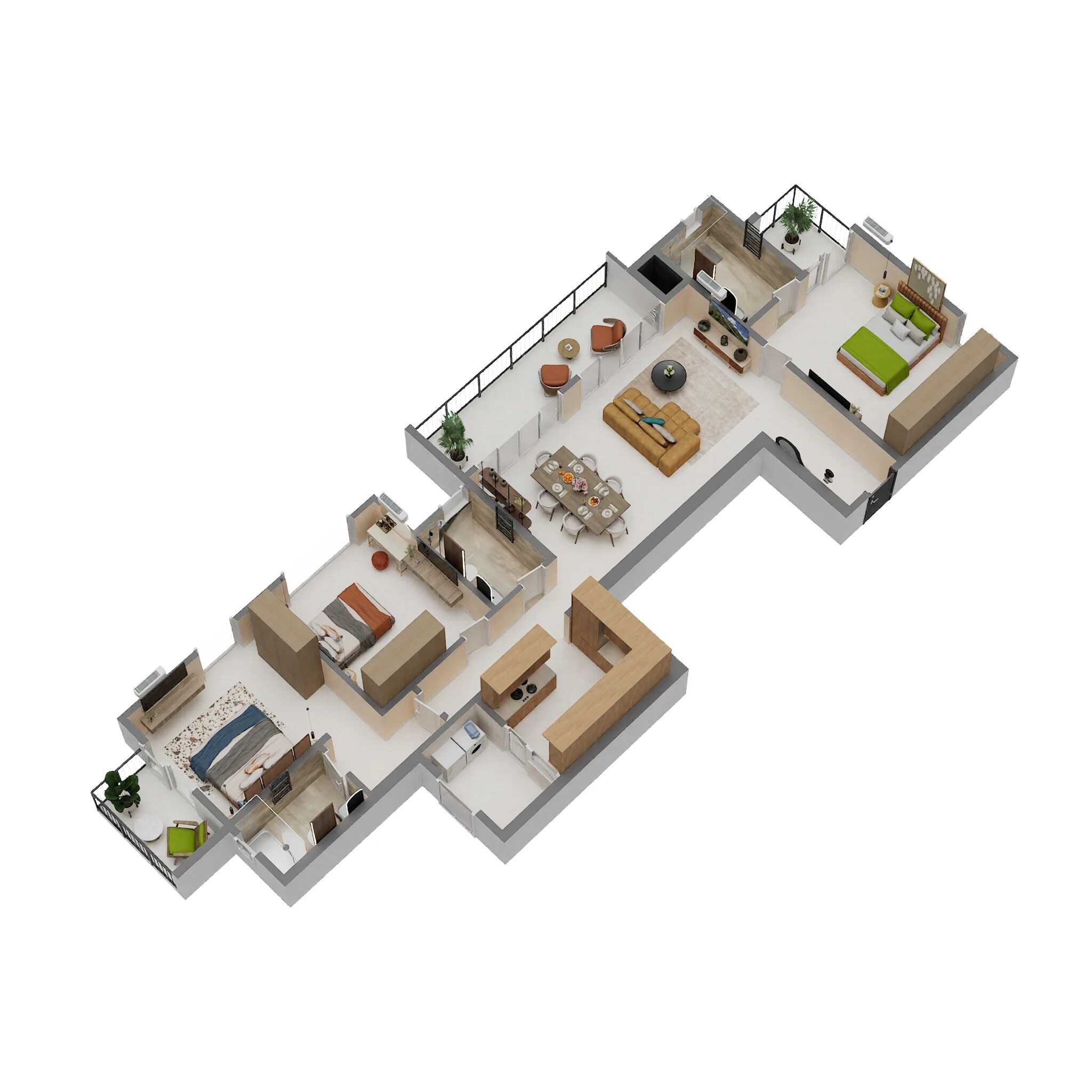 3 BHK 2021 Sq. Ft. Apartment