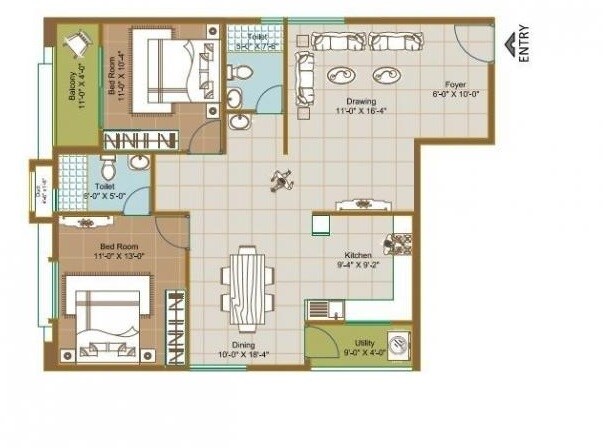 3 BHK 1385 Sq. Ft. Apartment