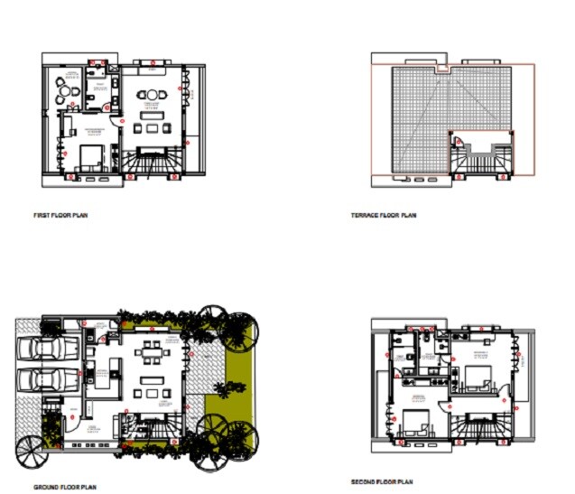 Floor plan of 3 BHK 3325 Sq. Ft. Apartment in Edifice Villa Valley Yelahanka, Bangalore
