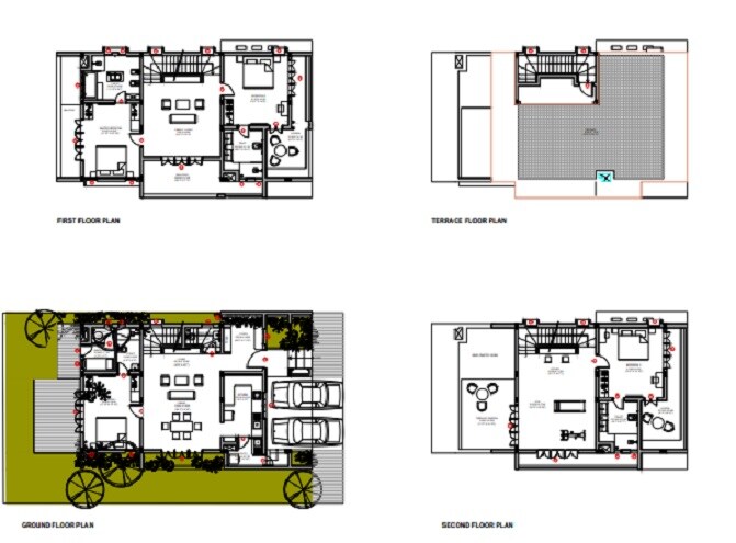 Floor plan of 4 BHK 4450 Sq. Ft. Apartment in Edifice Villa Valley Yelahanka, Bangalore