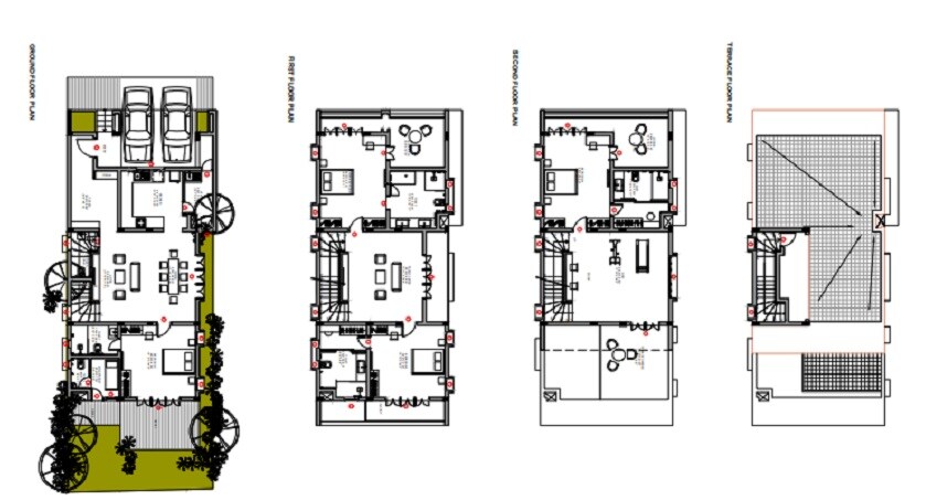 Floor plan of 4 BHK 4713 Sq. Ft. Apartment in Edifice Villa Valley Yelahanka, Bangalore